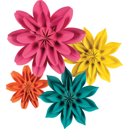 TEACHER CREATED RESOURCES Beautiful Brights Paper Flowers, PK4 TCR8545